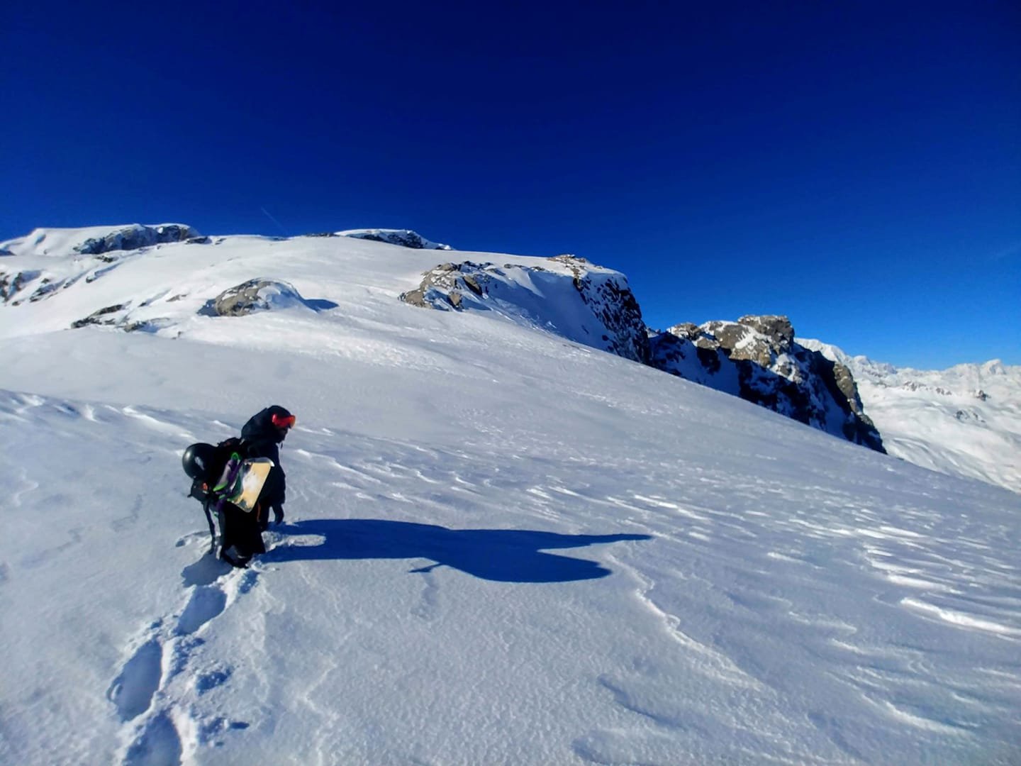 walking in deep powder